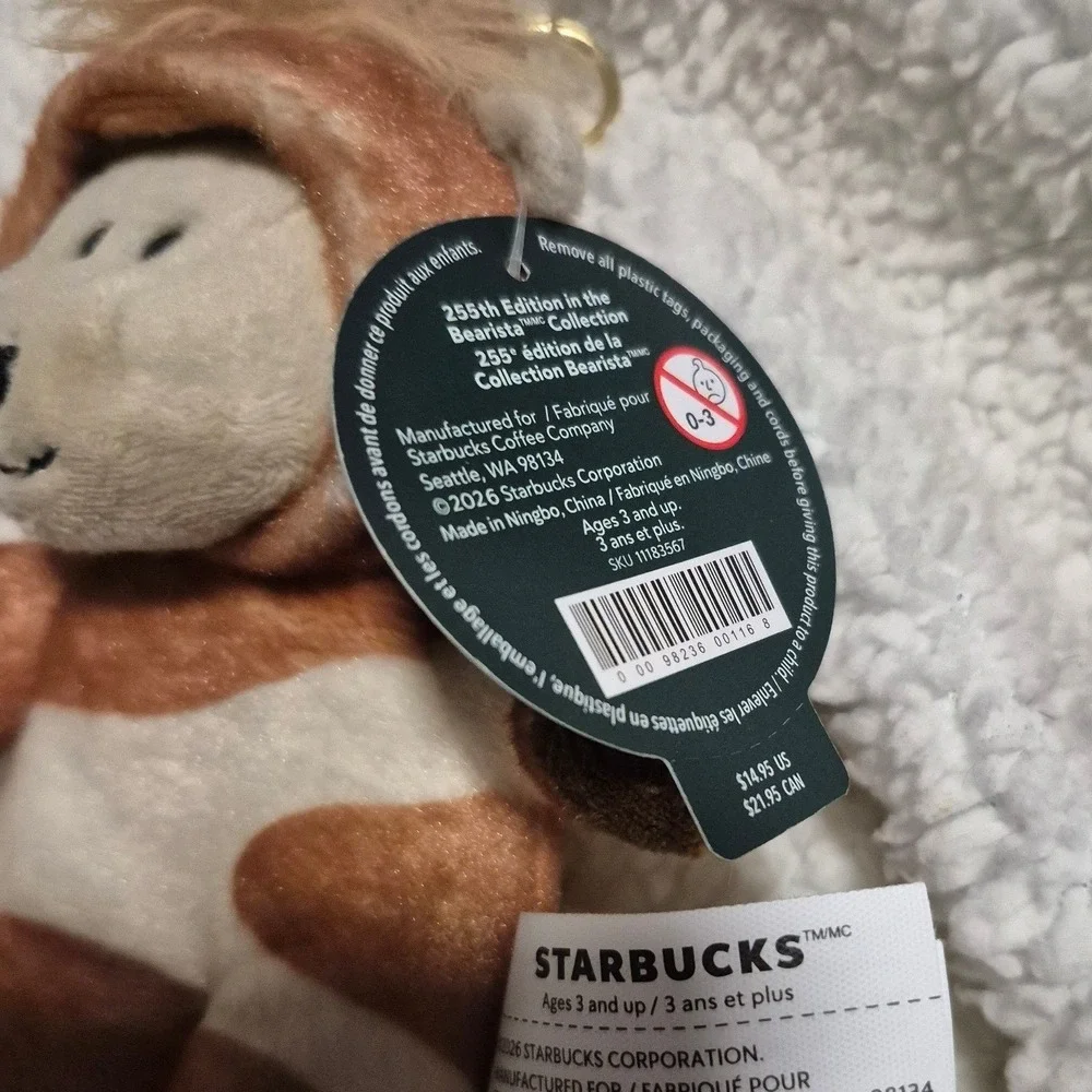 Starbucks Bearista Keychain Limited Edition 2026 Giraffe Costume Plush Bag Charm